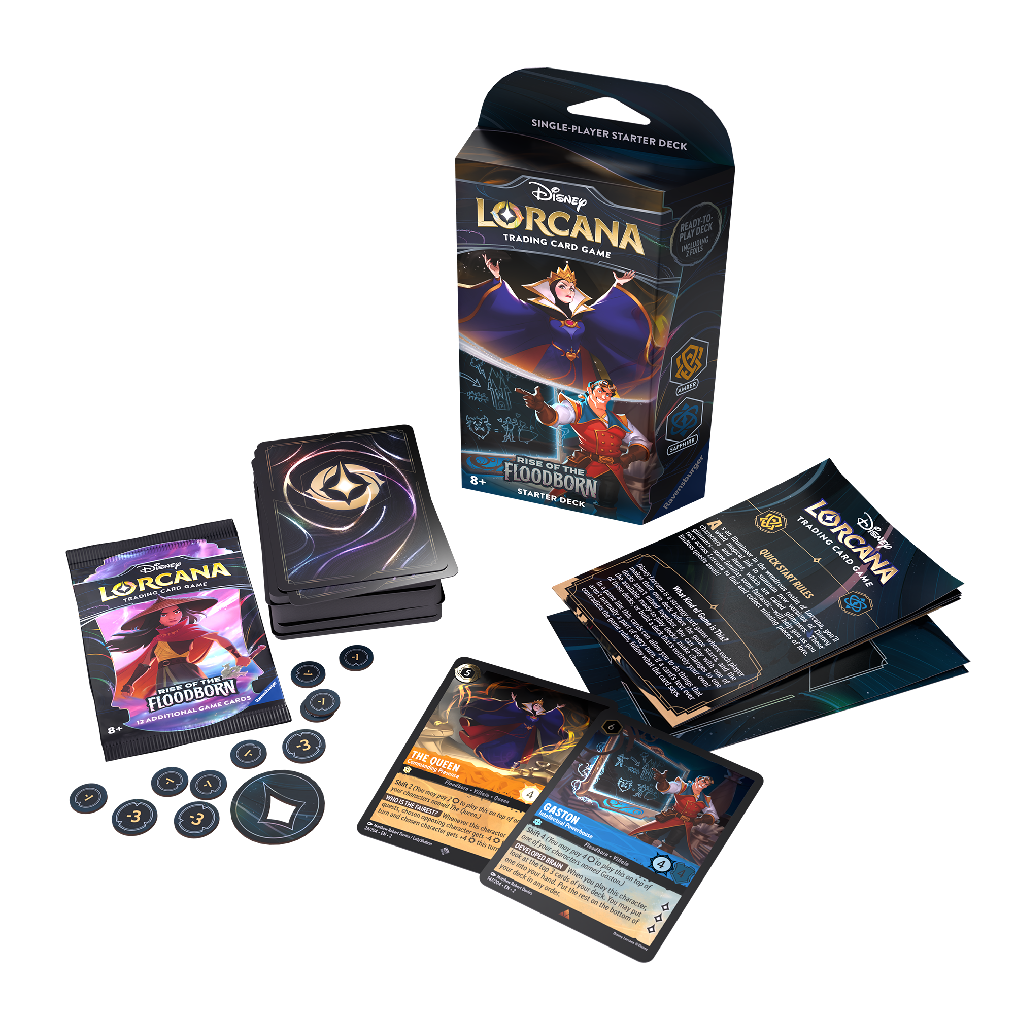 Lorcana: Rise of the Floodborn Amber and Sapphire Starter Deck
